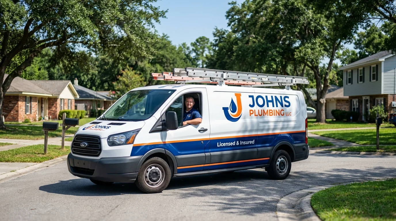 Johns Plumbing LLC service van in Dermott, AR
