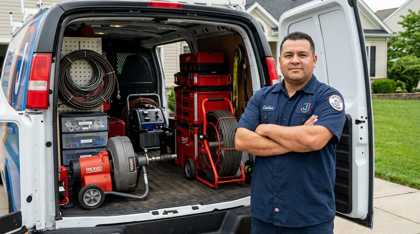 Professional drain cleaning equipment and Johns Plumbing LLC plumber in Dermott